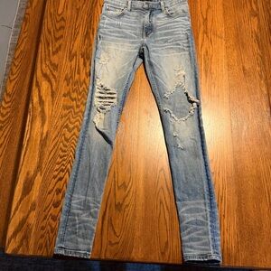 ORO LOS ANGELES ripped legs‎ jeans in a light washed denim size 23 (0 / XS)